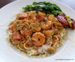 Linguine in Spicy Mushroom Sauce with Prawns